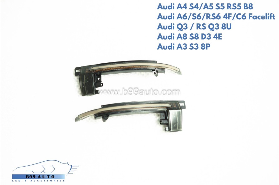 Audi A4/A5 B8 / A6 4F / A8 D3 / A3 8P / Q3 8U Dinamikus LED tükör index Audi A4/A5 B8 / A6 4F / A8 D3 / A3 8P / Q3 8U Dinamikus LED tükör index